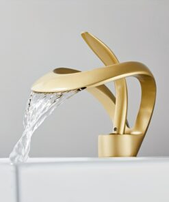 single handle waterfall faucet solid brass creative hollow design faucet,SOQO