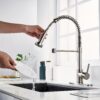 Luxury Pull-Down Kitchen Faucet with 360° Swivel Dual-Mode Spray and Flexible Spring Design,SOQO