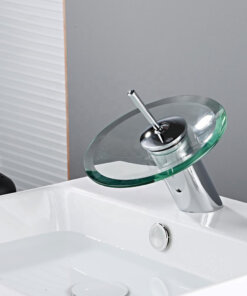 Waterfall Glass Faucet - Stylish Disc Design for Bathroom Sinks, Modern Luxury Home Décor Faucet,SOQO